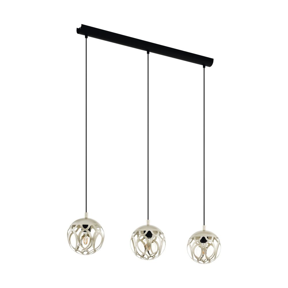 Eglo viseća lampa mirtazza e27 3x60w crno/boja šampanjca š:180mm v:1100mm slika 1