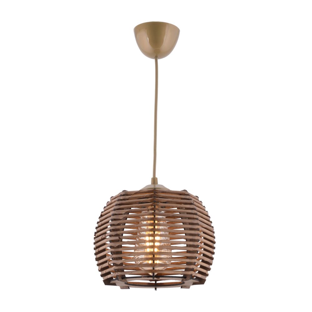 Luster Koce Brown sa Drvenim Tijelom slika 4