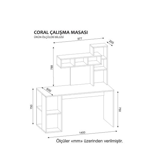 Coral - White, Cordoba WhiteCordoba Study Desk slika 5