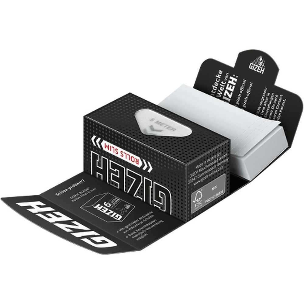 Gizeh papir za motanje Black Roll 5m + 50 tips pakovanje 20 kom slika 3