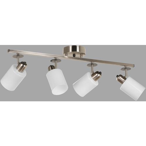 Nomi 4 lü sıralı mat krom beyaz camlı avize White Chandelier slika 2