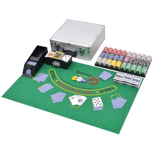 Set za Poker i Blackjack s 600 Laserskih Žetona Aluminijum slika 41