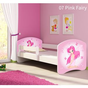 Dječji krevet ACMA s motivom, bočna bijela 180x80 cm 07-pink-fairy
