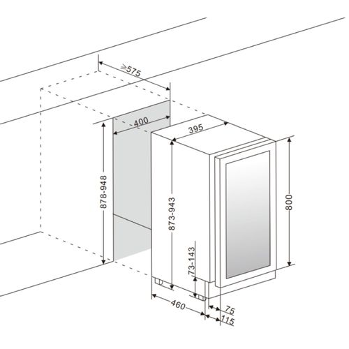 DAUF-38.100DB DUNAVOX vinska vitrina slika 7