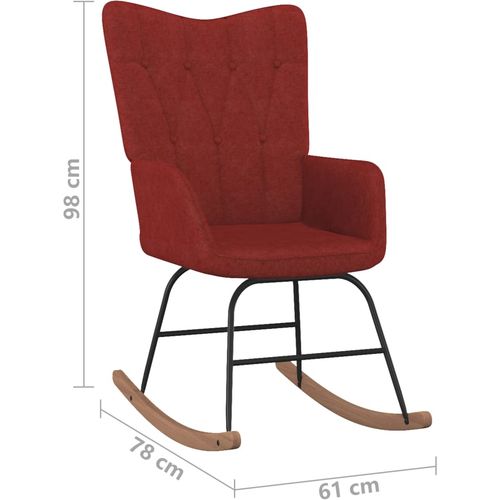 Stolica za ljuljanje od tkanine crvena boja vina slika 12