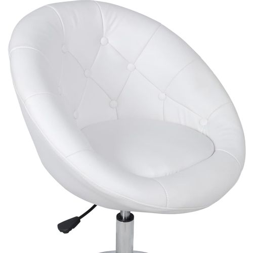 Barski stolac od umjetne kože bijeli slika 38