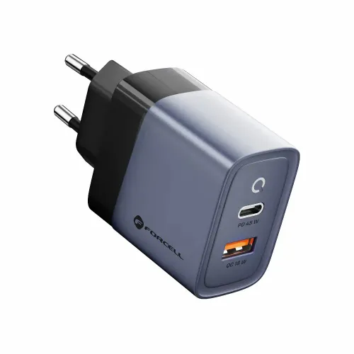 Forcell F-Energy GaN mrežni punjač - 45 W s priključcima: USB C i USB A s PD i QC 4.0 punjenjem slika 4