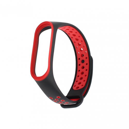 Narukvica za smart watch Xiaomi Mi Band M3/M4 crno crvena slika 1