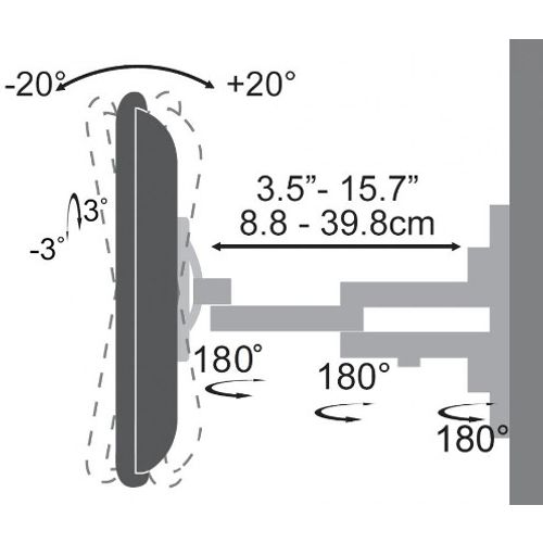SBOX nagibni nosač s duplom rukom 23"-55", do 30kg slika 1