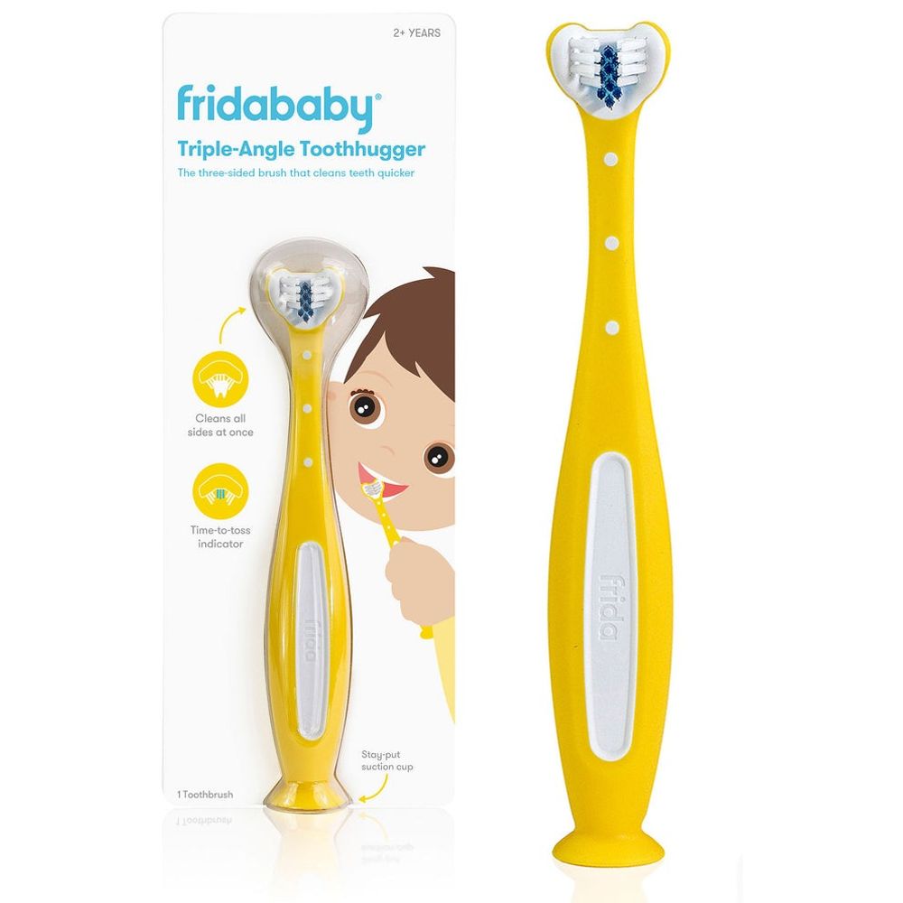 Frida Baby Dječija četkica za zube sa trostrukim uglom Toothhugger, Žuta slika 1