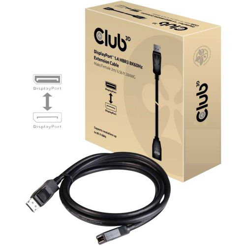 club3D DisplayPort produžetak DisplayPort utikač, DisplayPort utičnica 2.00 m crna CAC-1022  DisplayPort kabel slika 1