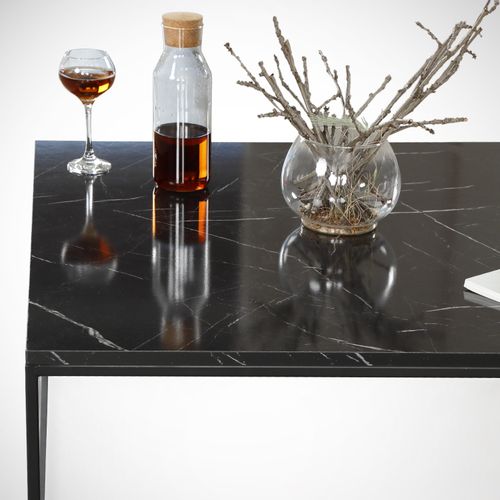 Hanah Home Poly - Royal Black White Coffee Table slika 6