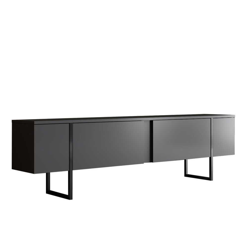 Luxe - TV komoda sa metalnim nogama (tamno siva / antracit) slika 6