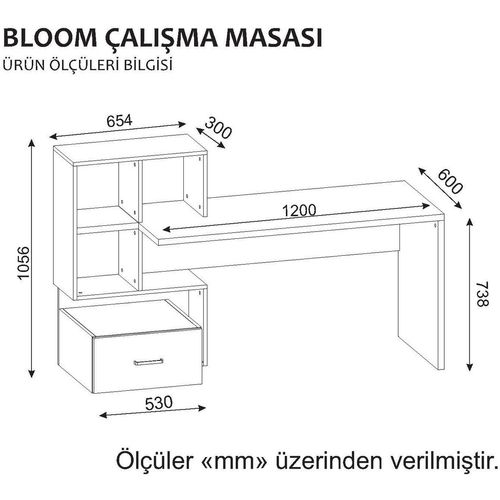 Woody Fashion Radni stol, Bijela boja Orah, Bloom - White, Walnut slika 6