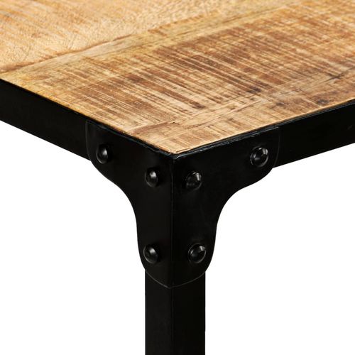 Blagovaonski stol od masivnog drva manga i čelika 120x60x76 cm slika 27