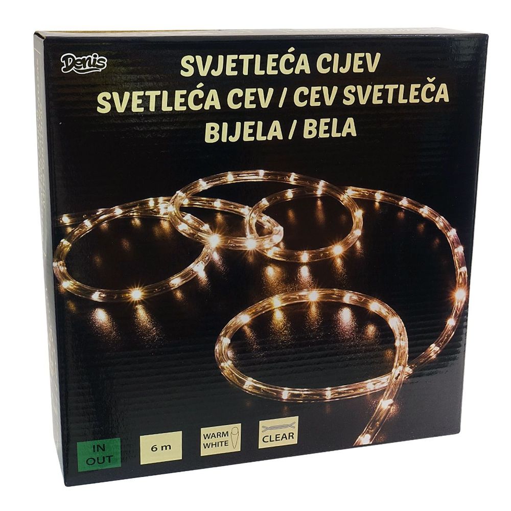 Denis Novogodišnje LED lampice u crijevu 6m, Bijele slika 1