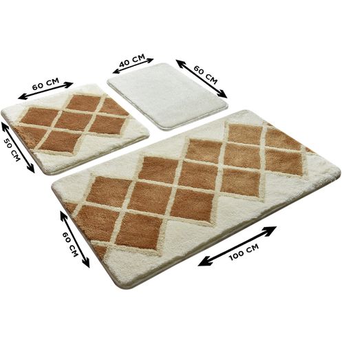 Havana - Beige Multicolor Acrylic Bathmat Set (3 Pieces) slika 3