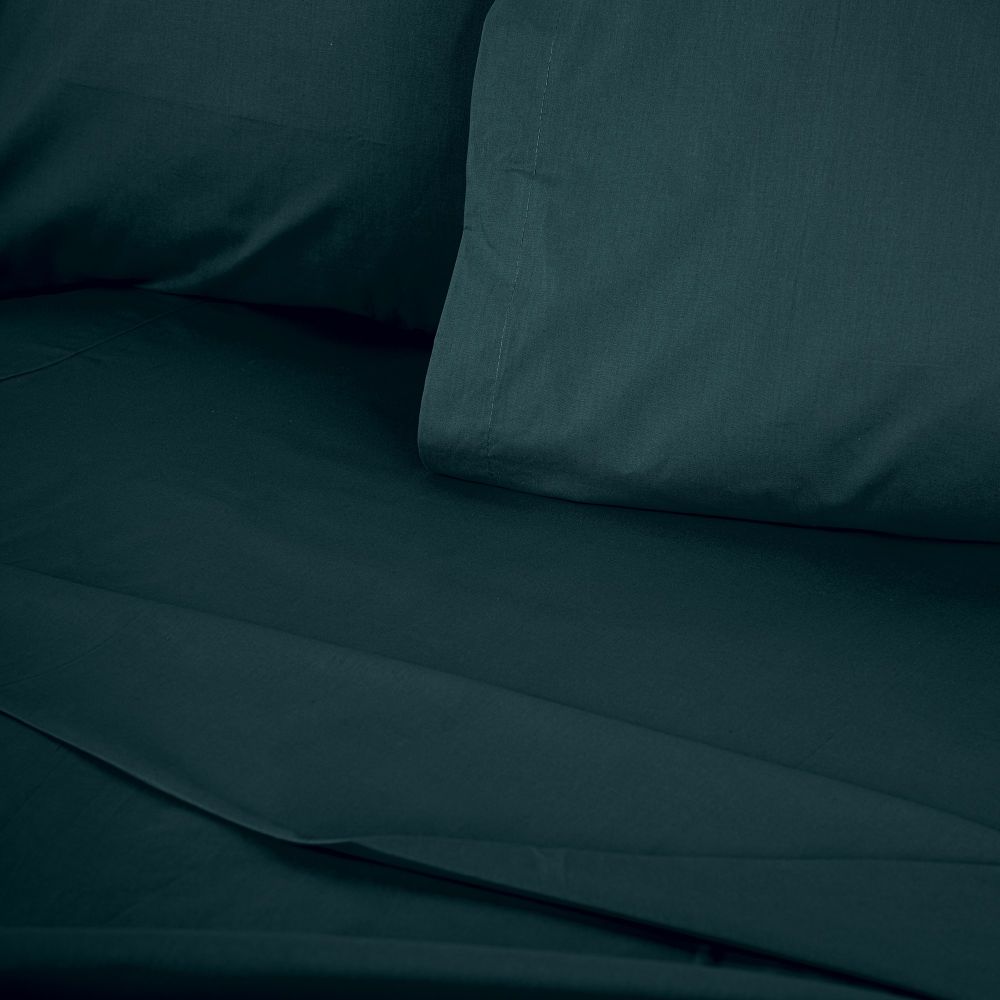 Tonne Mavie - Noche Petrol Green Ranforce Double Fitted Sheet (FR) (IT) (ES) (DE) slika 3