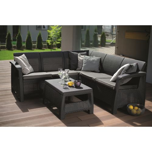 KeTer CORFU II RELAX SET kutna garnitura, graphite slika 2