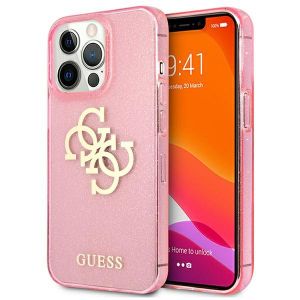 Guess maska za iPhone 13 Pro ružičasta hardcase Glitter 4G Big Logo