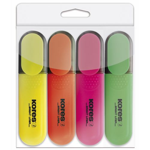 Tekstmarker Kores, Bright Liner, 0,5-5 mm, set od 4 boje, PVC etui slika 2