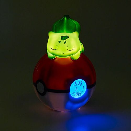 Pokemon Bullbasaur Pokeball lamp alarm clock slika 8