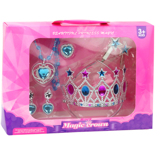 Set kraljevskih naušnica male princeze, ogrlice, kopči za kosu, prstenje slika 4