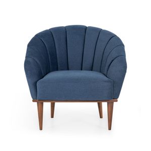 Ivory Blue Wing Chair
