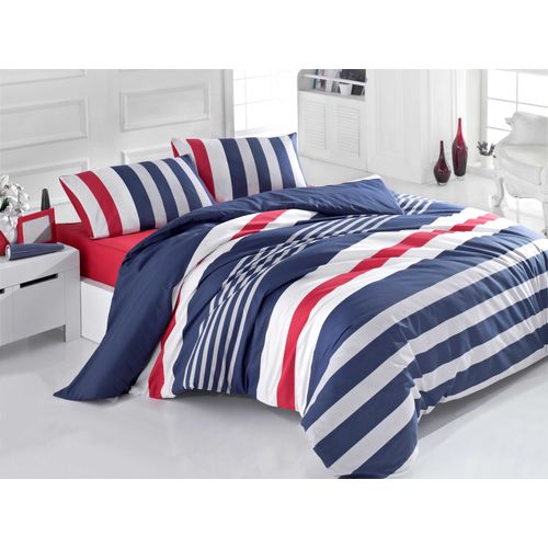 L'essential Maison Stripe Dark Blue
Grey
White
Red Ranforce Single Quilt Cover Set slika 1