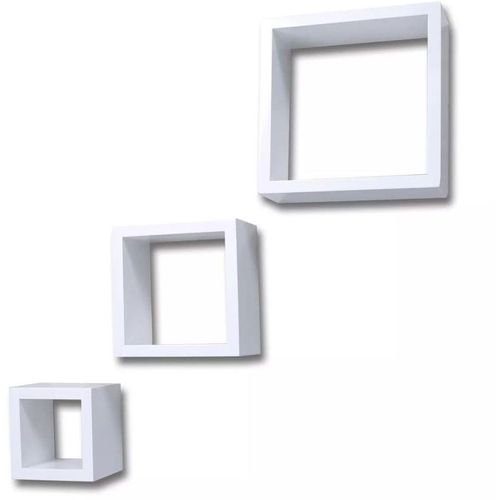 Set od 3 zidne bijele police u obliku pravokutnika slika 4