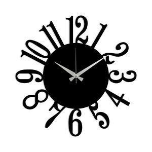 Wallity Ukrasni metalni zidni sat, Metal Wall Clock 14 - Black