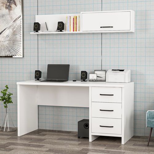 Troy - White White Study Desk slika 2