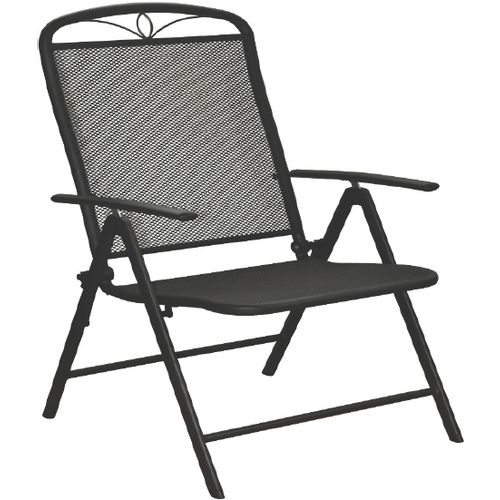 Alba metalna stolica sa podešavajućim naslonom - siva slika 1