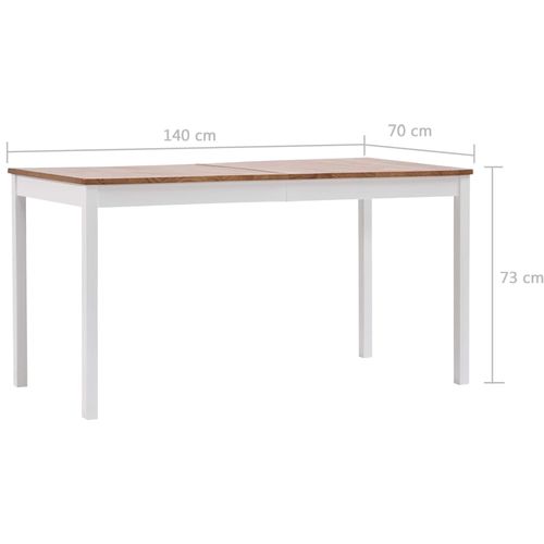 Blagavaonski stol bijelo-smeđi 140 x 70 x 73 cm od borovine slika 19