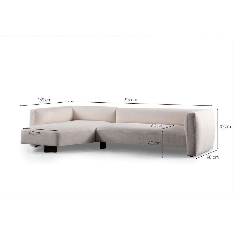 Ugaona sofa Rena lijevi kut - boja: bijela slika 10