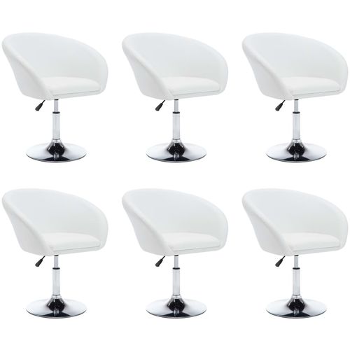 Okretne blagovaonske stolice od umjetne kože 6 kom bijele slika 19