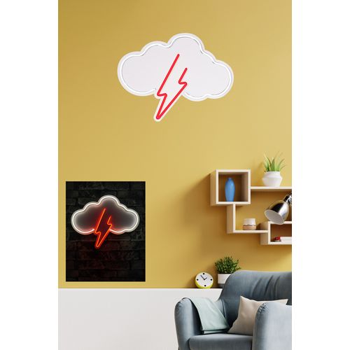 Wallity Ukrasna plastična LED rasvjeta, Thunder Storm - White, Red slika 3