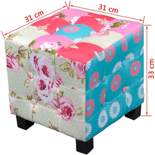 Fotelja od tkanine s osloncem za noge patchwork dizajn slika 48