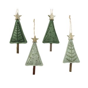 Novogodišnji ukras Hanging tree felt 14cm 386808 - Green - KMG