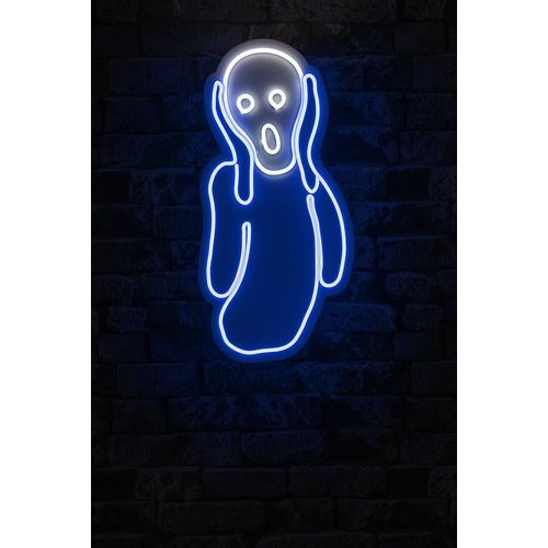 Wallity Ukrasna plastična LED rasvjeta, Scream - Blue, White slika 2