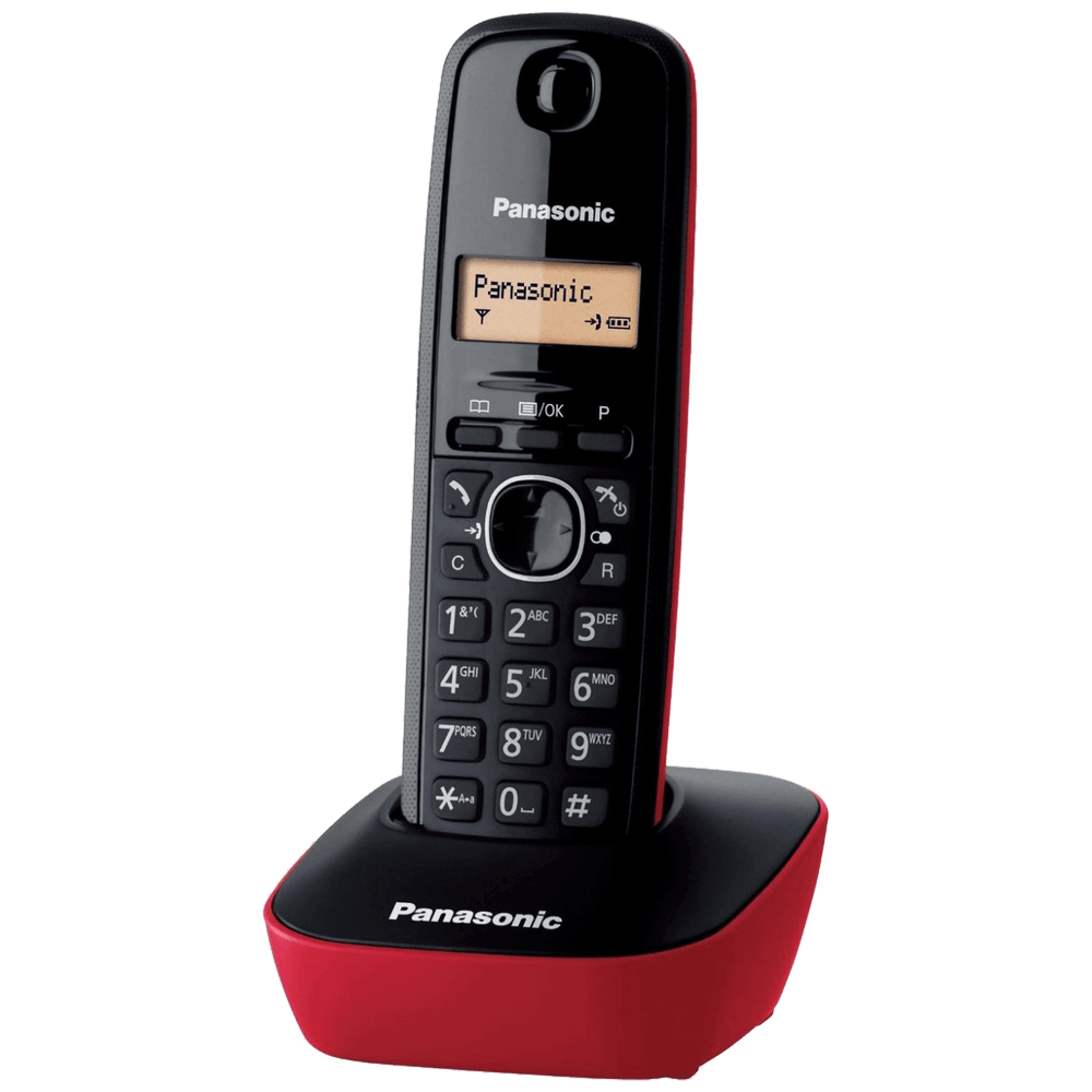 Panasonic Telefon bežični, LED display, crno/crveni - KX-TG1611FXR slika 1