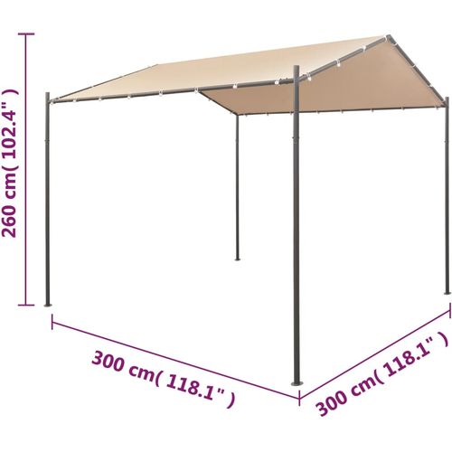 Sjenica/paviljon/šator/nadstrešnica 3 x 3 m čelični bež slika 48