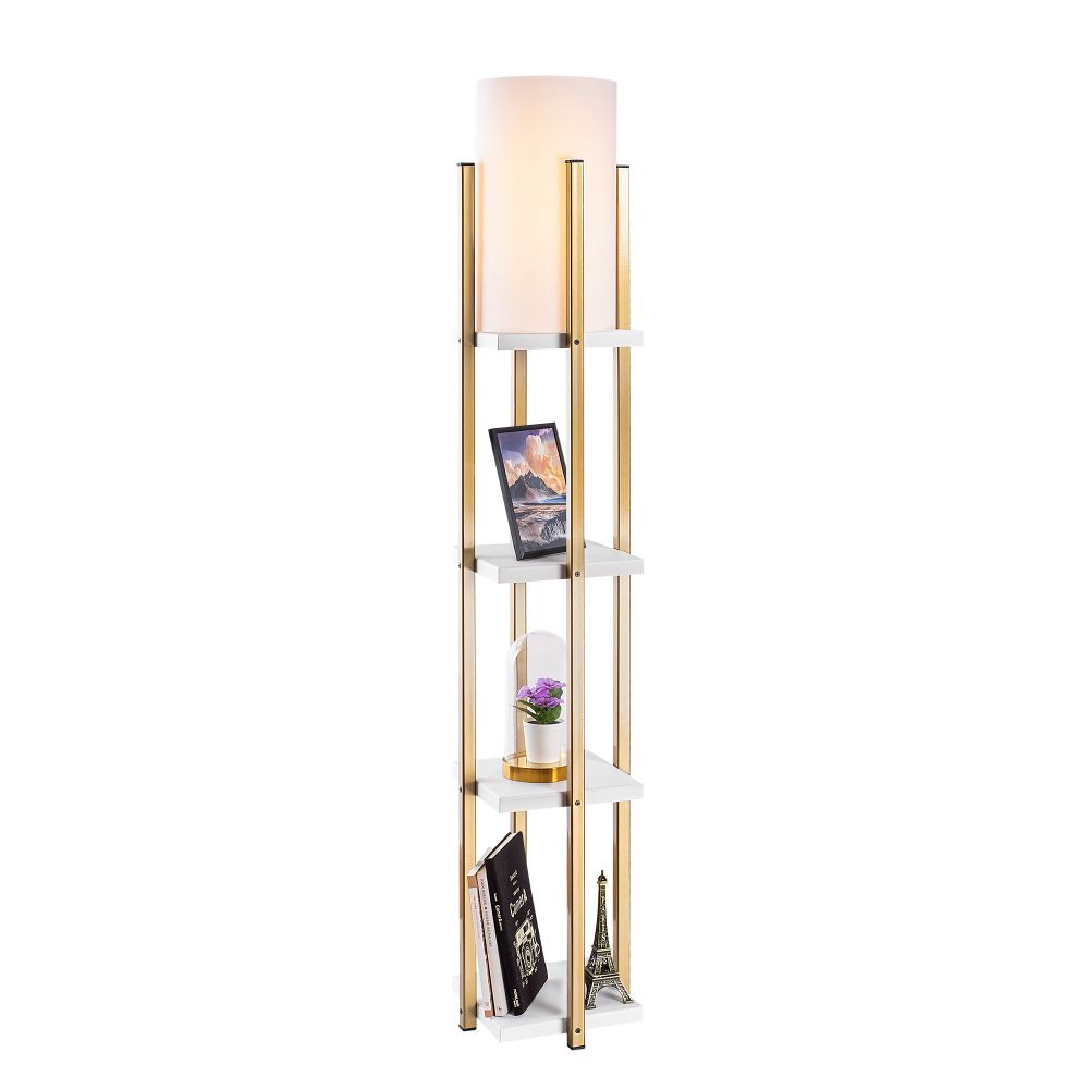 7119 - Bijela i Zlatna Podna Lampa slika 3
