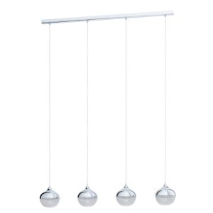 Eglo viseća lampa mioglia 1 e14 4x25w krom/granil bijelo, prozirno š:150mm v:110