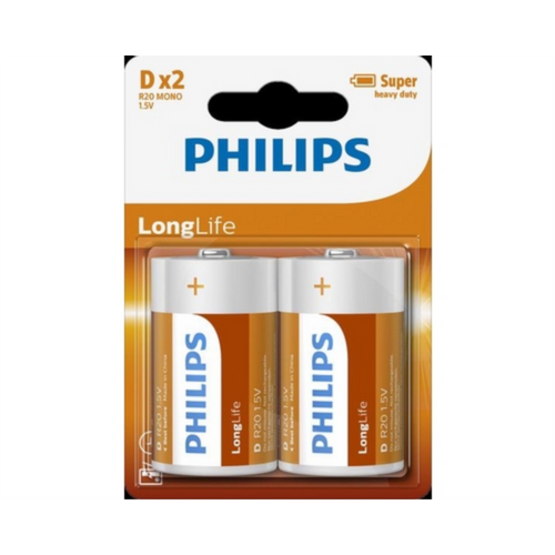 PHILIPS BATTERY D - LONGLIFE, pakiranje od 2 komada (LR20) slika 1