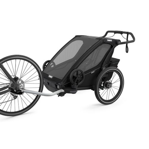 Thule Chariot Sport 2 crna sportska dječja kolica i prikolica za bicikl za dvoje djece (4u1) slika 2