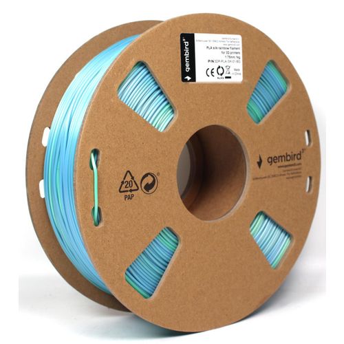 3DP-PLA-SK-01-BG PLA Svilenkasti duga Filament za 3D stampac 1.75mm, kotur 1KG blue/green slika 4