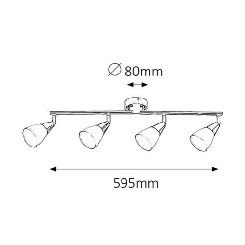Rabalux Nicolette spot E14 4xMax40W hrom/bela Spot rasveta slika 3