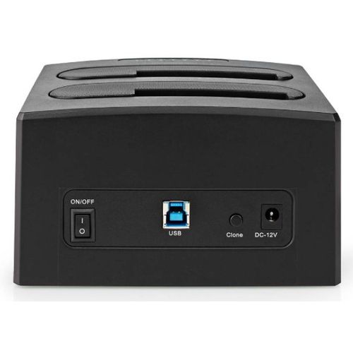 HDDUDB3210BK Nedis USB 3.2 DUPLI docking station za 2.5/3.5 SATA hard diskove, Kloniranje max 8TB slika 1