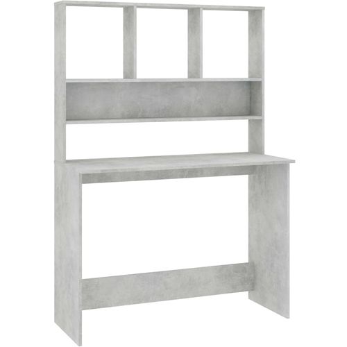 Radni stol s policama siva boja betona 110x45x157 cm iverica slika 22